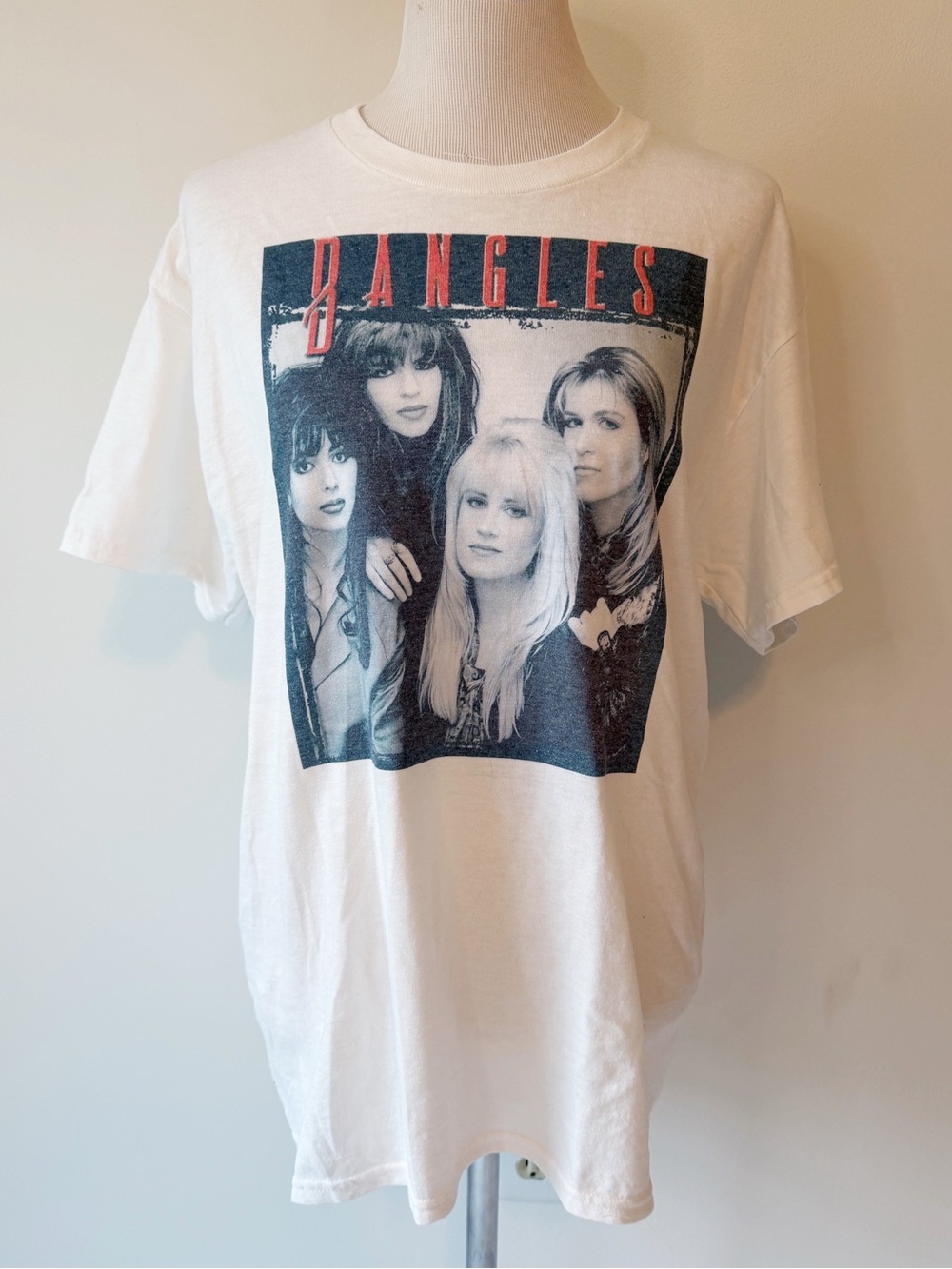 Gildan Retro White The Bangles Band Graphic Tee Photo Punk Grunge 80’s, Large
